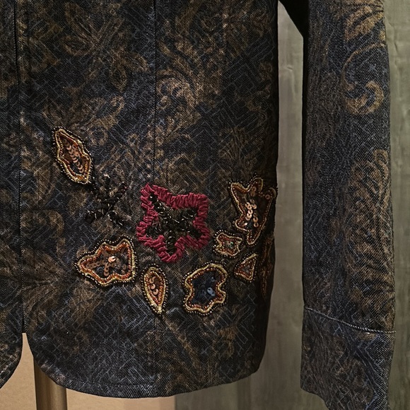Chico’s Embroidered Denim Jacket - Picture 4 of 7